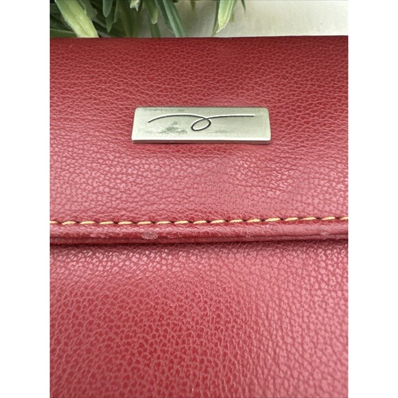 Clutch Wallet Bag Multi Space Bright Red Card Holder Women’s Red Leather - Picture 3 of 13